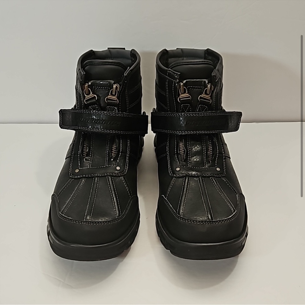Skechers Men's Heavy Duty Water Resistant Weatherproof Boots Black 10.5 - Picture 2 of 8